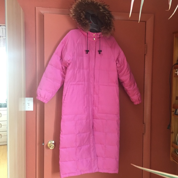 Brandon Thomas Jackets & Blazers - Pink down jacket warm puffer trench coat fur trim